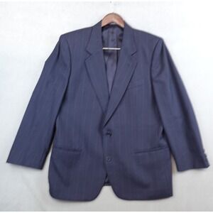 VTG Valentino Uomo Blazer Pure Wool Navy Pinstripe Jacket Size 40 Italy